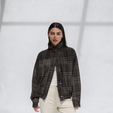 Vintage Plaid Jacket-Brown