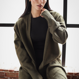 Oversized Longline Cardigan-Olive