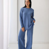 Plain Knit set in blue