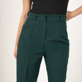 High waist tailored pants-olive