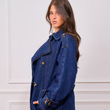 Dark Blue Denim trench coat