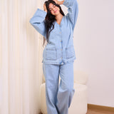 Light blue v-denim set