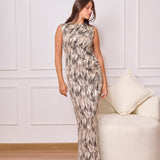 Marble Maxi Dress - Gray