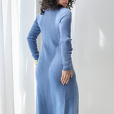 Longline Knit Cardigan-Blue