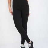 Fleece-Lined Leggings - Black