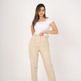 High waist tailored pants-Beige