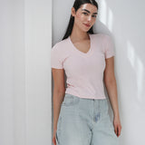 Short Sleeve V-Neck Top