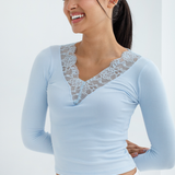 Lace V-Neck Long Sleeve Top