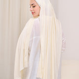 PLAIN COTTON SCARF-LIGHT BEIGE