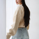 Soft Rib Knit Sweater- Beige