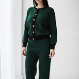 Sleek Comfort Knit Set- Olive