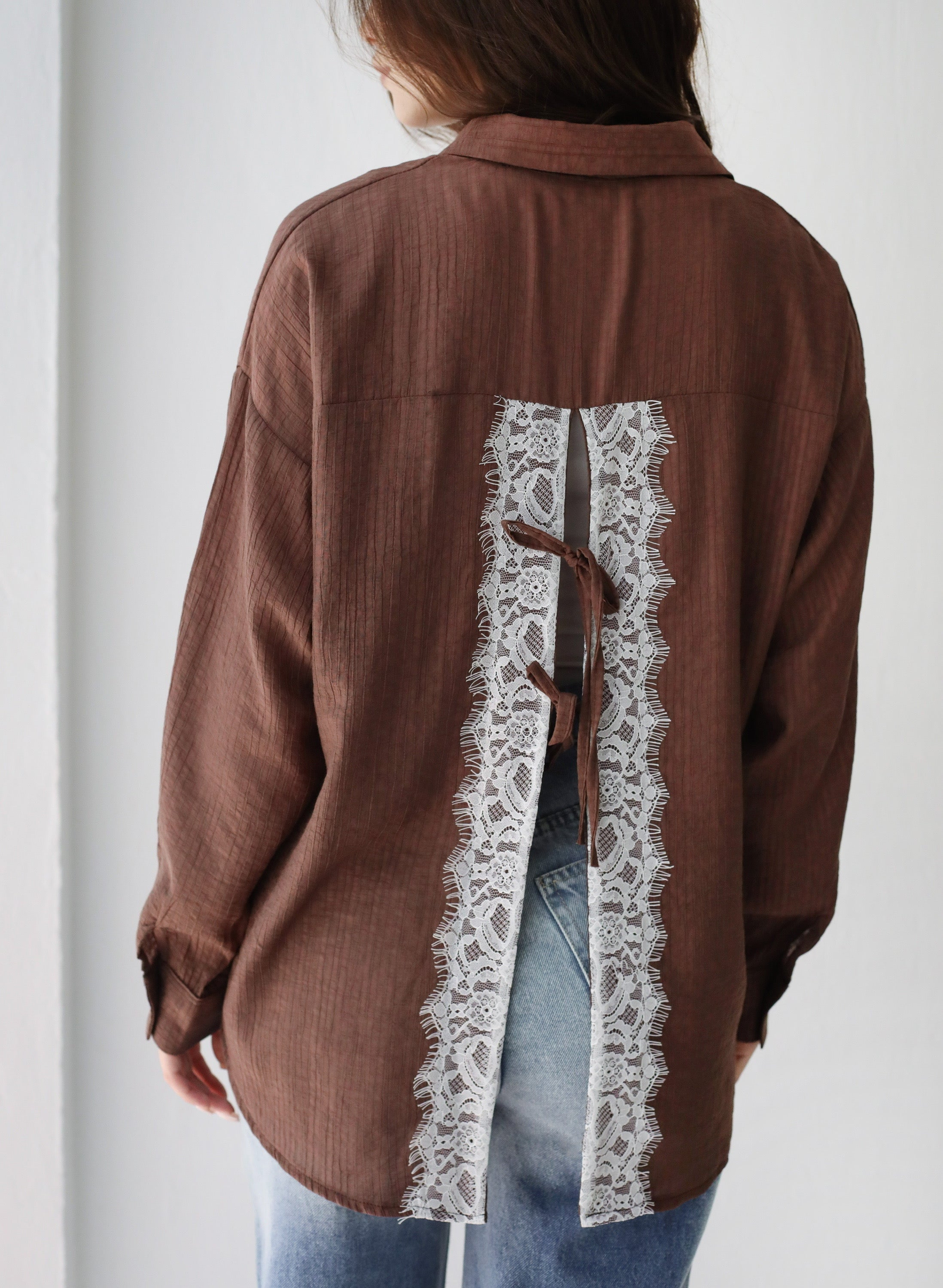 Open Back Lace Shirt