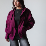 Waterproof Gabardine Utility Jacket-Burgundy