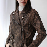 Leather jacket in brown