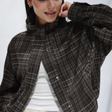 Vintage Plaid Jacket-Brown