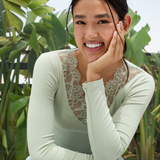 Lace V-Neck Long Sleeve Top