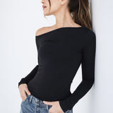 One Shoulder Long Sleeves Top