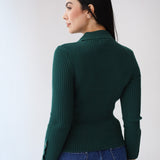 Grace Collar Knit top in olive