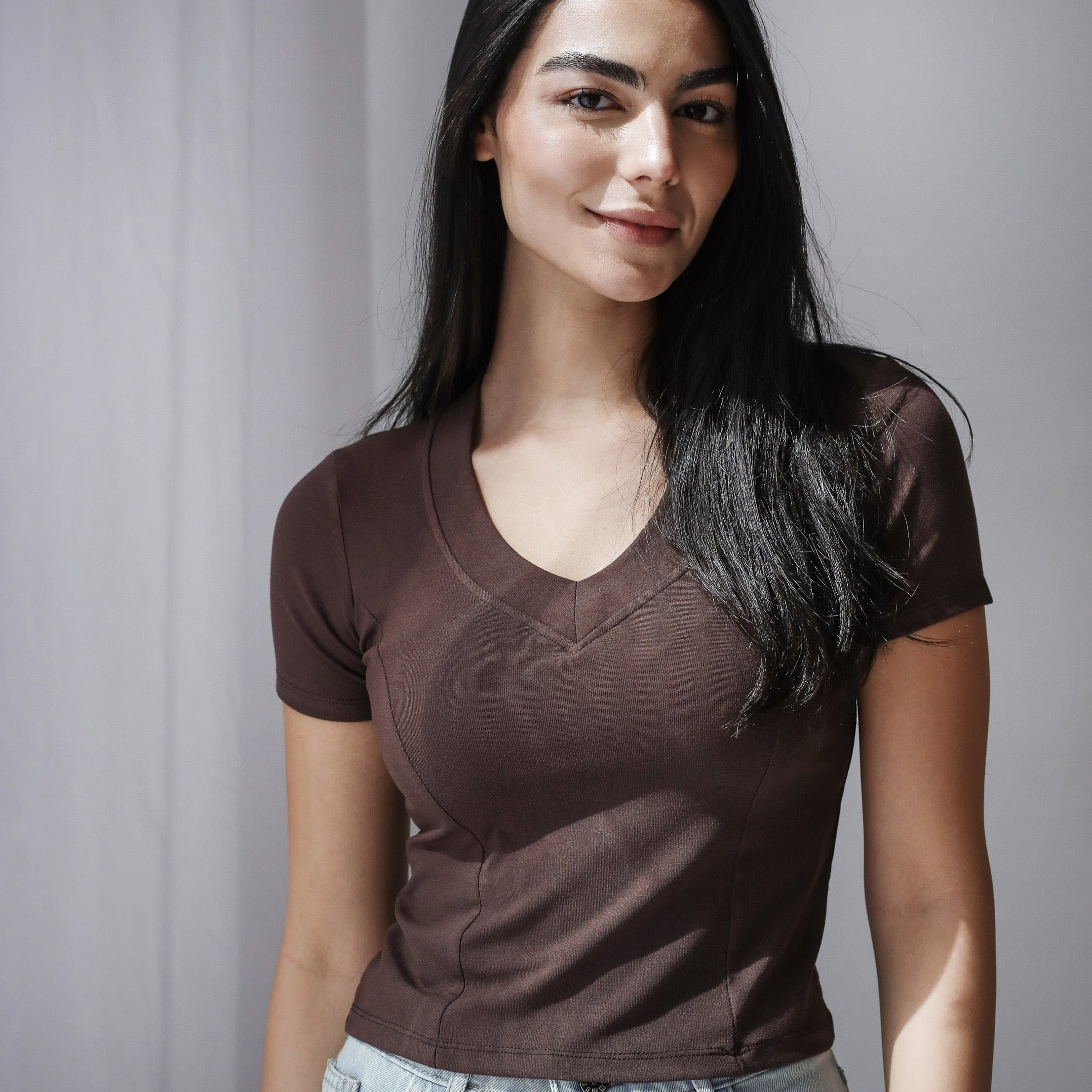 Short Sleeve V-Neck Top