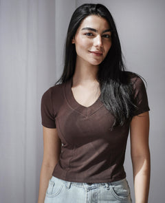 Short Sleeve V-Neck Top