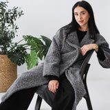 Teddy long coat in gray