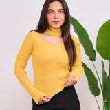 Open Neck Top- yellow