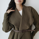 Wrap Cape Cardigan-Brown