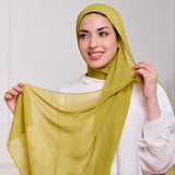 PLAIN CHIFFON SCARF-GREEN