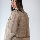 Leather jacket in beige