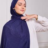 LEOPARD KUWAITI SCARF-NAVY