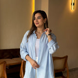 Linen shirt in baby blue