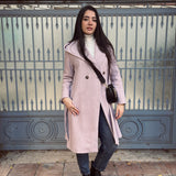 Wool Hooded coat-light pink