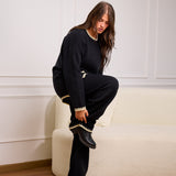 Knit Set with Front Pockets - Black