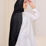 PLAIN COTTON SCARF - BLACK