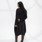 Oversized Longline Cardigan-Black
