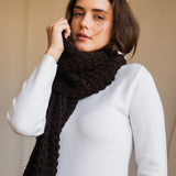 Snow Knit Scarf- Brown
