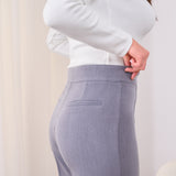 Front Seam Wide Leg Pants-Gray