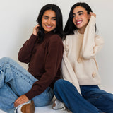 Bloomy Knit Sweater- Beige