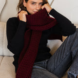 Snow Knit Scarf- Burgundy
