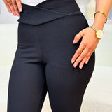 Cross waisted flare pants