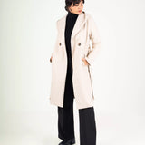 Wool Hooded coat-cream