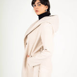 Wool Hooded coat-cream