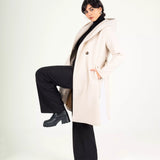 Wool Hooded coat-cream