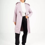 Wool Hooded coat-light pink