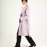 Wool Hooded coat-light pink