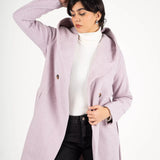 Wool Hooded coat-light pink