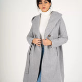 Wool Hooded coat-Gray