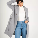 Wool Hooded coat-Gray