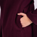 Wool Hooded coat-Burgundy