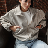 Balloon Fit Jacket-Gray